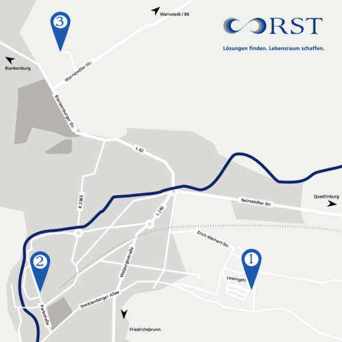 Karte der Standorte der RST Thale